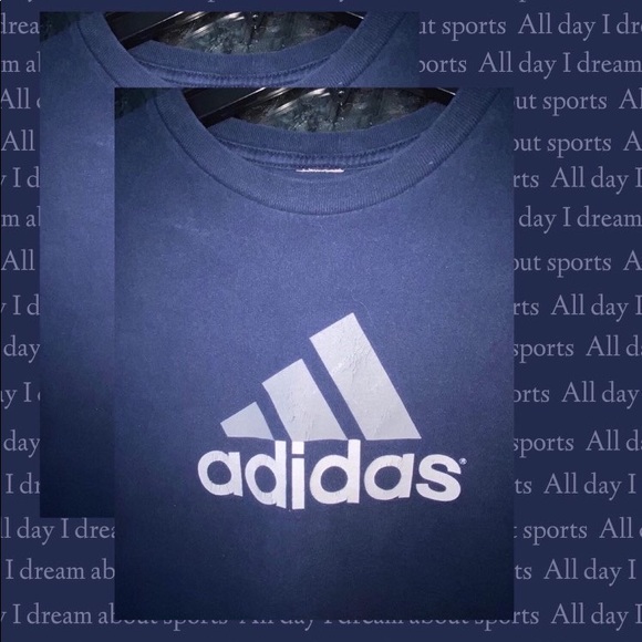 Cotton Navy blue ADIDAS short sleeve tee - Picture 1 of 3